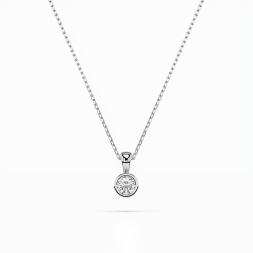 Diamantanhänger in 0,1 Karat, Weißgold 585 / 14 Karat, mit einer 585ger Goldkette in 40 cm lang, Gewicht ca. 1,6 g.