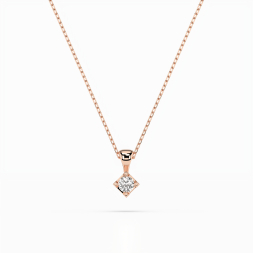 Diamantanhänger in 0,08 Karat, Rotgold 585 / 14 Karat, mit einer 585ger Goldkette in 40 cm lang, Gewicht ca. 1,5 g.