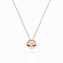 Diamantanhänger in 0,04 Karat, Rotgold 585 / 14 Karat, mit einer 585ger Goldkette in 42 cm lang, Gewicht ca. 1,8 g.