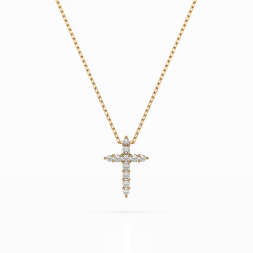 Diamantanhänger in 0,09 Karat, Gelbgold 585 / 14 Karat, mit einer 585ger Goldkette in 40 cm lang, Gewicht ca. 1,4 g.