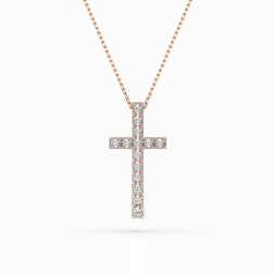 Diamantanhänger in 0,2 Karat, Rotgold 585 / 14 Karat, mit einer 585ger Goldkette in 42 cm lang, Gewicht ca. 2,3 g.