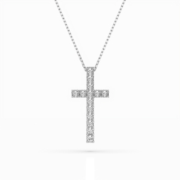 Diamantanhänger in 0,2 Karat, Weißgold 585 / 14 Karat, mit einer 585ger Goldkette in 42 cm lang, Gewicht ca. 2,3 g.