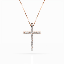 Diamantanhänger in 0,14 Karat, Rotgold 585 / 14 Karat, mit einer 585ger Goldkette in 40 cm lang, Gewicht ca. 2,2 g.