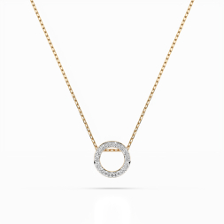 Diamantanhänger in 0,09 Karat, Gelbgold 585 / 14 Karat, mit einer 585ger Goldkette in 40 cm lang, Gewicht ca. 1,8 g.