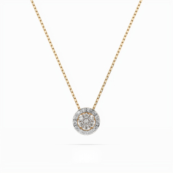 Diamantanhänger in 0,19 Karat, Gelbgold 585 / 14 Karat, mit einer 585ger Goldkette in 42 cm lang, Gewicht ca. 1,8 g.