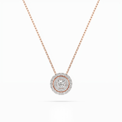 Diamantanhänger in 0,24 Karat, Rotgold 585 / 14 Karat, mit einer 585ger Goldkette in 40 cm lang, Gewicht ca. 2,2 g.