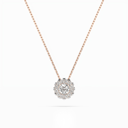 Diamantanhänger in 0,1 Karat, Rotgold 585 / 14 Karat, mit einer 585ger Goldkette in 42 cm lang, Gewicht ca. 1,7 g.
