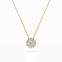 Diamantanhänger in 0,1 Karat, Gelbgold 585 / 14 Karat, mit einer 585ger Goldkette in 40 cm lang, Gewicht ca. 1,7 g.