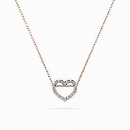Diamantanhänger in 0,09 Karat, Rotgold 585 / 14 Karat, mit einer 585ger Goldkette in 42 cm lang, Gewicht ca. 1,7 g.