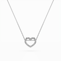 Diamantanhänger in 0,09 Karat, Weißgold 585 / 14 Karat, mit einer 585ger Goldkette in 40 cm lang, Gewicht ca. 1,7 g.
