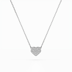 Diamantanhänger in 0,09 Karat, Weißgold 585 / 14 Karat, mit einer 585ger Goldkette in 45 cm lang, Gewicht ca. 1,2 g.