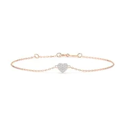 Goldarmband als Ankerkette mit 0,09 Karat Diamanten, Rotgold 585 / 14 Karat, 17 cm lang, Gewicht ca. 0.9 g.