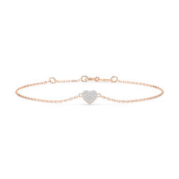 Goldarmband als Ankerkette mit 0,09 Karat Diamanten, Rotgold 585 / 14 Karat, 20,5 cm lang, Gewicht ca. 0,9 g.