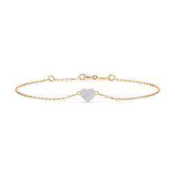 Goldarmband als Ankerkette mit 0,09 Karat Diamanten, Gelbgold 585 / 14 Karat