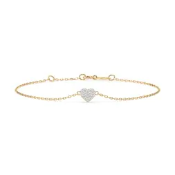 Goldarmband als Ankerkette mit 0,09 Karat Diamanten, Gelbgold 585 / 14 Karat, 20 cm lang, Gewicht ca. 0,9 g.