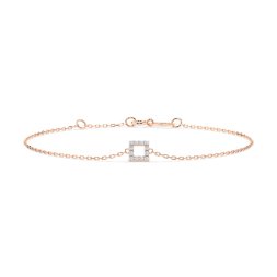 Goldarmband als Ankerkette mit 0,06 Karat Diamanten, Rotgold 585 / 14 Karat