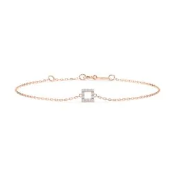 Goldarmband als Ankerkette mit 0,06 Karat Diamanten, Rotgold 585 / 14 Karat