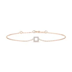 Goldarmband als Ankerkette mit 0,06 Karat Diamanten, Rotgold 585 / 14 Karat, 19,5 cm lang, Gewicht ca. 0,8 g.