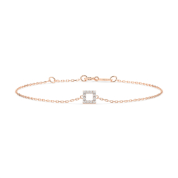 Goldarmband als Ankerkette mit 0,06 Karat Diamanten, Rotgold 585 / 14 Karat, 20 cm lang, Gewicht ca. 0,8 g.
