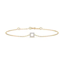 Goldarmband als Ankerkette mit 0,06 Karat Diamanten, Gelbgold 585 / 14 Karat, 20 cm lang, Gewicht ca. 0,8 g.