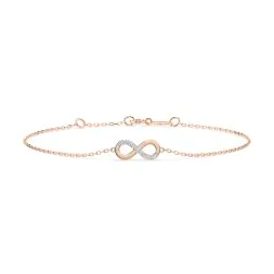 Goldarmband als Ankerkette mit 0,05 Karat Diamanten, Rotgold 585 / 14 Karat