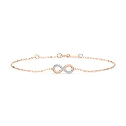 Goldarmband als Ankerkette mit 0,05 Karat Diamanten, Rotgold 585 / 14 Karat, 18 cm lang, Gewicht ca. 1,0 g.