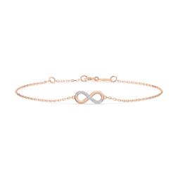 Goldarmband als Ankerkette mit 0,05 Karat Diamanten, Rotgold 585 / 14 Karat, 19,5 cm lang, Gewicht ca. 1,0 g.