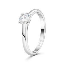 Verlobungsring in 750ger Weißgold mit Diamant 0,05K bis 1 Karat