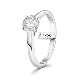 0,70 Karat Diamant Ring mit GIA Zertifikat, Weißgold 750 / 18K, Breite 1,7 mm,Weite 49 mm, Gewicht ca. 3.41 g.