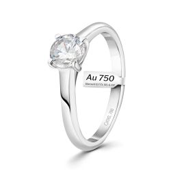 0,70 Karat Diamant Ring mit GIA Zertifikat, Weißgold 750 / 18K, Breite 1,7 mm,Weite 53 mm, Gewicht ca. 3.41 g.