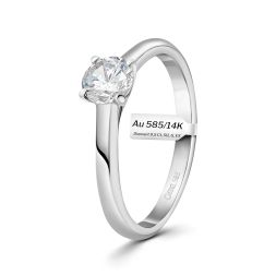 0,50 Karat Diamant Ring mit GIA Zertifikat, Weißgold 585 / 14K, Breite 1,7 mm,Weite 53 mm, Gewicht ca. 2.7 g.
