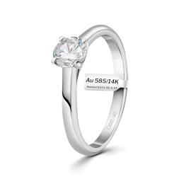 0,50 Karat Diamant Ring mit GIA Zertifikat, Weißgold 585 / 14K, Breite 1,7 mm,Weite 58 mm, Gewicht ca. 2.7 g.