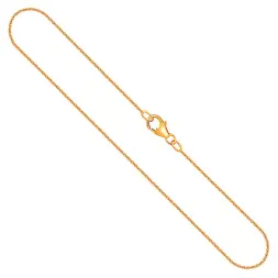 Goldkette als Ankerkette rund in Gelbgold 585 / 14K, 70 cm lang, 1,1 mm breit, Gewicht ca. 3.1 g.
