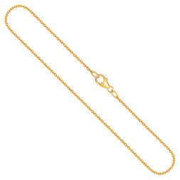 Goldkette als Ankerkette rund in Gelbgold 375 / 9K, 42 cm lang, 1,5 mm breit, Gewicht ca. 2.6 g.