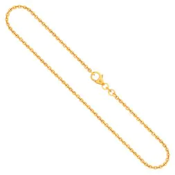 Goldkette als Ankerkette rund in Gelbgold 333 / 8K, 38 cm lang, 2 mm breit, Gewicht ca. 3.7 g.