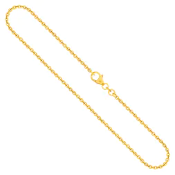 Goldkette als Ankerkette rund in Gelbgold 585 / 14 Karat, 90 cm lang, 2 mm breit, Gewicht ca. 10 g.