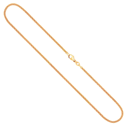 Goldkette als Ankerkette rund in Gelbgold 750 / 18K, 42 cm lang, 2,4 mm breit, Gewicht ca. 8.4 g.