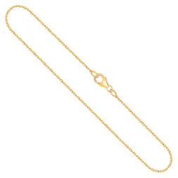 Goldkette als Ankerkette diamantiert in Gelbgold 585 / 14 Karat, 65 cm lang, 1.3 mm breit, Gewicht ca. 3,9 g.