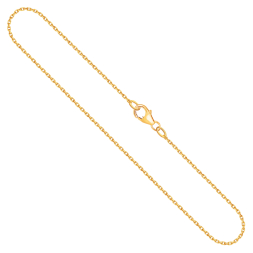 Goldkette als Ankerkette diamantiert in Gelbgold 750 / 18K, 38 cm lang, 1,3 mm breit, Gewicht ca. 2.8 g.
