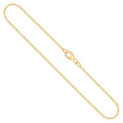 Goldkette als Ankerkette diamantiert in Gelbgold 750 / 18K, 55 cm lang, 1,3 mm breit, Gewicht ca. 3.9 g.