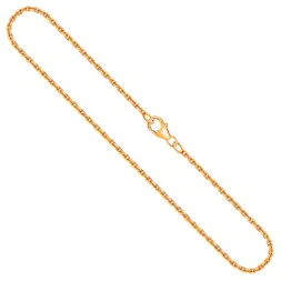 Goldkette als Ankerkette diamantiert in Gelbgold 750 / 18K, 80 cm lang, 1,9 mm breit, Gewicht ca. 14 g.