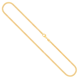 Goldkette als Panzerkette flach 0.8 Höhe in Gelbgold 333 / 8K, 36 cm lang, 2,4 mm breit, Gewicht ca. 4.8 g.