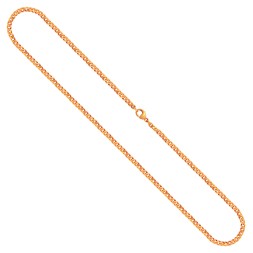 Goldkette als Panzerkette flach in Gelbgold 375 / 9K, 90 cm lang, 2,7 mm breit, Gewicht ca. 15 g.