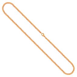 Goldkette als Panzerkette flach in Gelbgold 585 / 14K, 95 cm lang, 2,7 mm breit, Gewicht ca. 18.3 g.