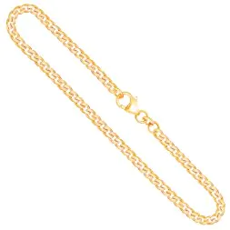 Goldkette als Panzerkette flach in Gelbgold 585 / 14K, 45 cm lang, 3,4 mm breit, Gewicht ca. 13 g.