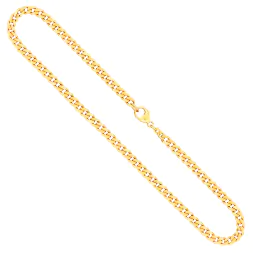 Goldkette als Panzerkette flach in Gelbgold 585 / 14 Karat, 65 cm lang, 4.7 mm breit, Gewicht ca. 38,6 g.