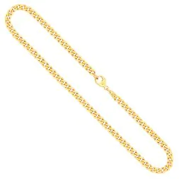 Goldkette als Panzerkette flach in Gelbgold 585 / 14K, 60 cm lang, 4,7 mm breit, Gewicht ca. 31.4 g.