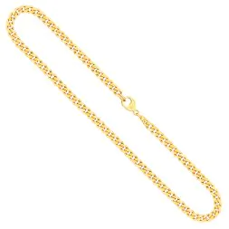 Goldkette als Panzerkette flach in Gelbgold 333 / 8K, 60 cm lang, 4,7 mm breit, Gewicht ca. 29.3 g.