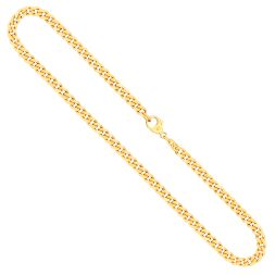 Goldkette als Panzerkette flach in Gelbgold 333 / 8K, 45 cm lang, 4,7 mm breit, Gewicht ca. 22 g.