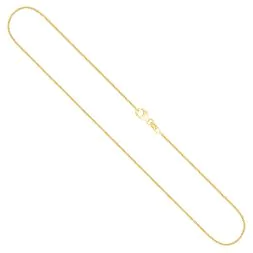 Goldkette als Panzerkette flach in Gelbgold 750 / 18K, 38 cm lang, 1,1 mm breit, Gewicht ca. 2 g.